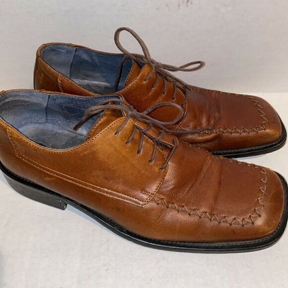 Robert Wayne Square Toe Leather Lace Up Oxfords 12